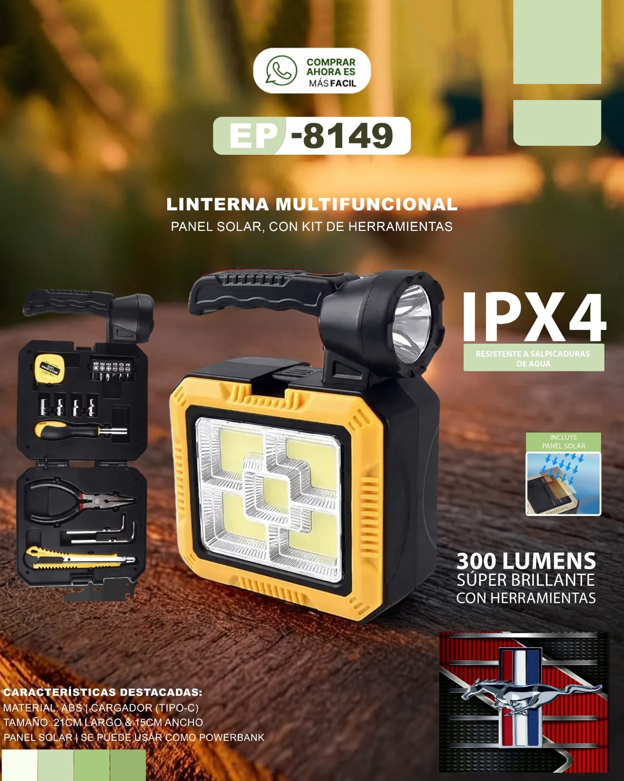 Linterna Solar con Kit de Herramientas - Light Master Kit